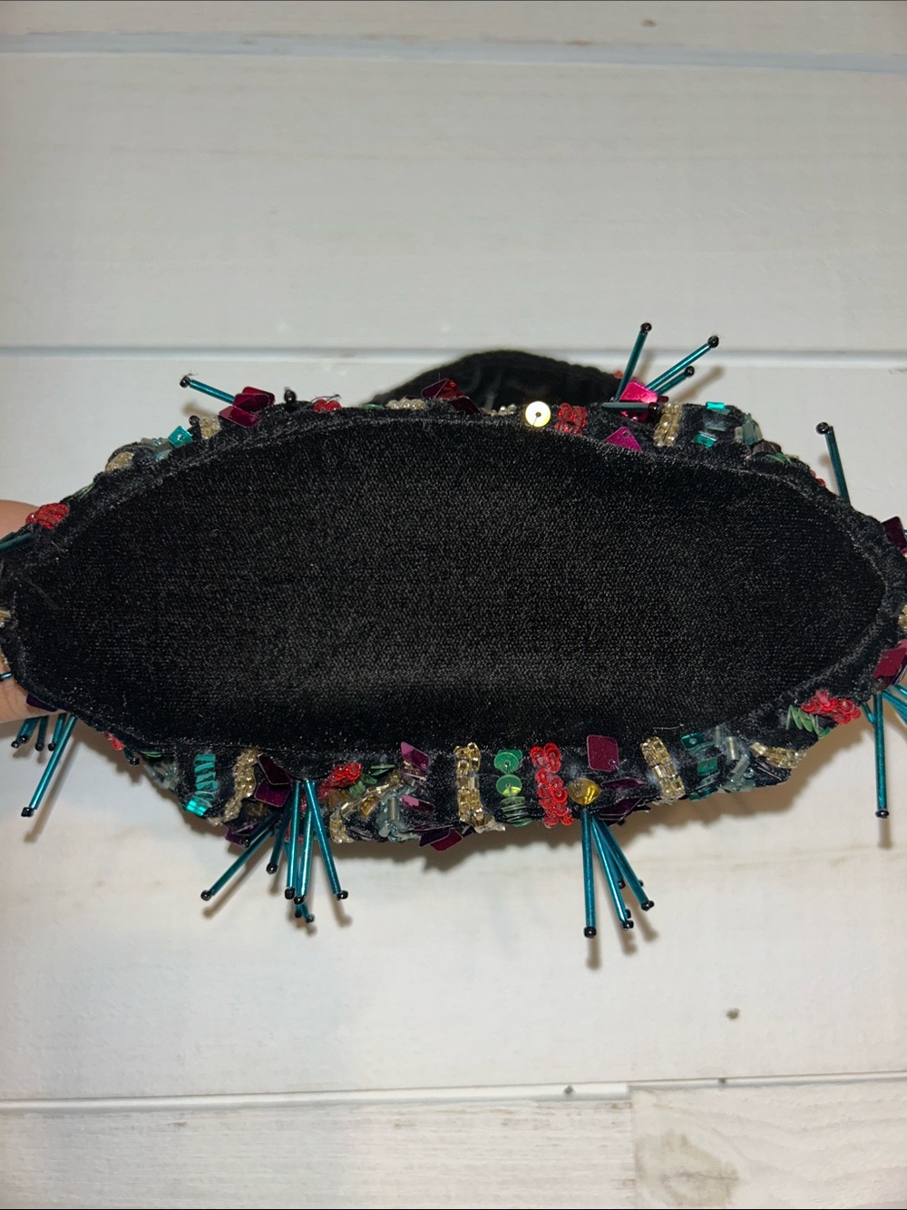 Viral India Beaded Hobo Bag in Black with Multicolor Sequins - Picture 2 of 4